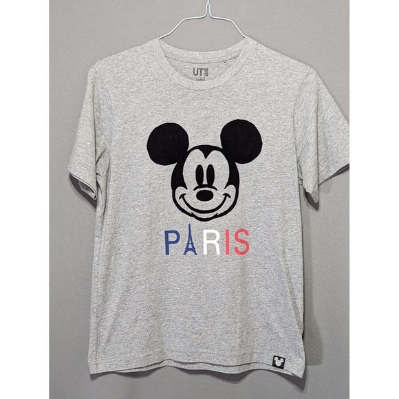 Uniqlo Shirts Uniqlo Ut Disney Paris Mens Gray Heather Mickey Mouse Graphic T Shirt Sz Small Poshmark